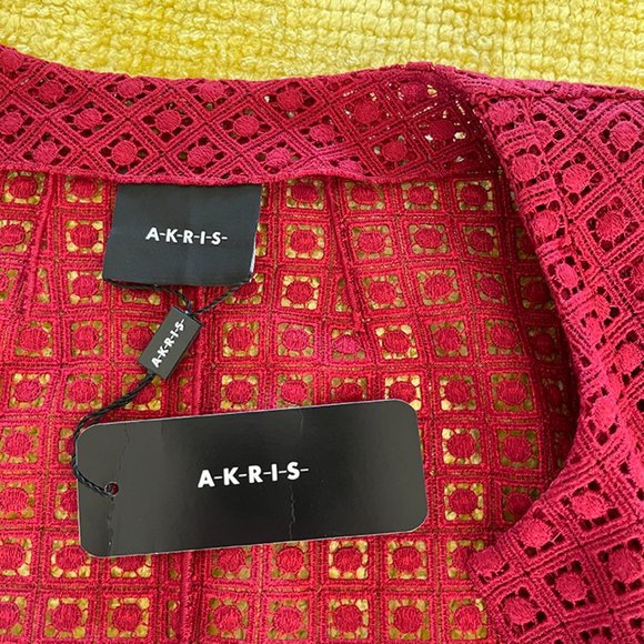 AKRIS - Brand New Red Stickerel - Embroidery Jacket - Sz 16 - Picture 9 of 12